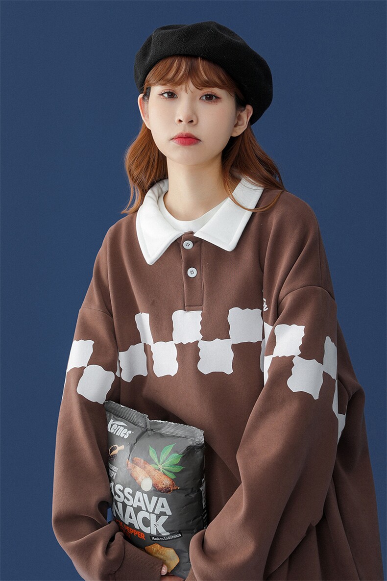 主推卫衣男宽松原宿港风拼色polo领长袖416B-WY266-P60限78,男装卫衣,星座416B-1