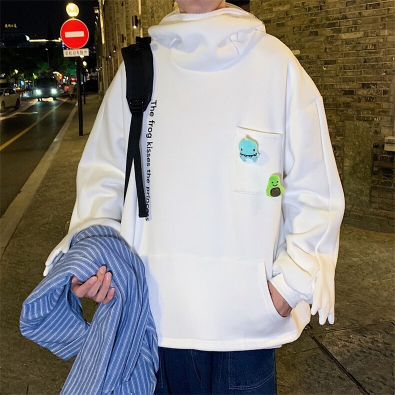 卡通青蛙套头卫衣男连帽宽松韩版春秋季外套潮ins炸街WY150-p40,男装卫衣,星座1008