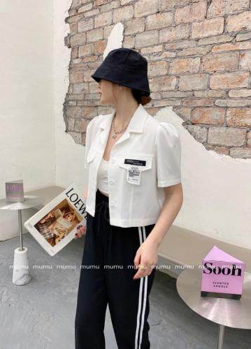 时尚贴标小上衣，女装，沐·沐