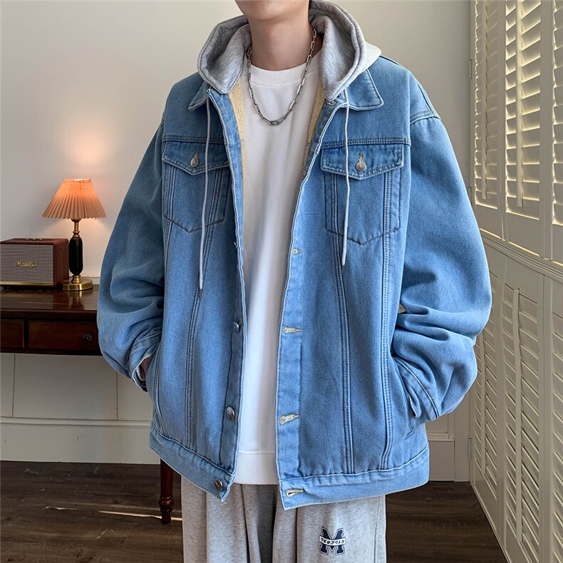 现货男士加绒牛仔外套连帽（可拆卸）加绒棉衣MY2249-P110控158,男装工装外套,星座1103-3