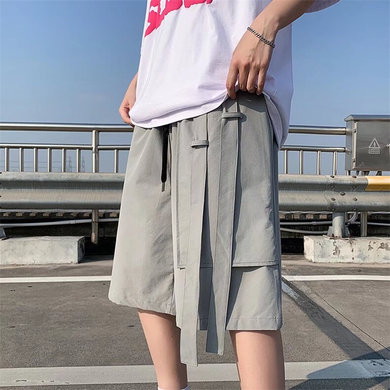 男春季潮流时尚休闲短裤弹力飘带短裤D051P30图片