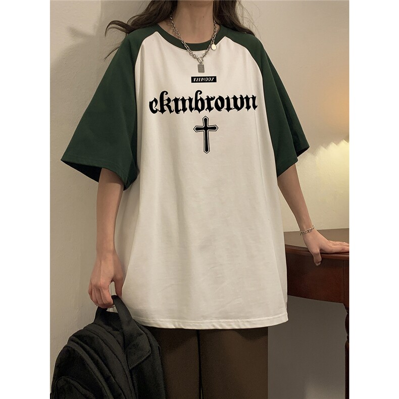 1中性风大码M-5XL插肩袖设计情侣美式潮短袖T恤男DT8795P28控49，男装T恤，星座226-2