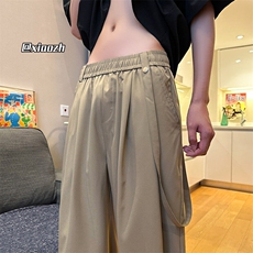 XZ616夏季新款冰丝速干可拆卸设计感垂感阔腿裤TY1009特P35控68，男装休闲裤，星座512A（原616）