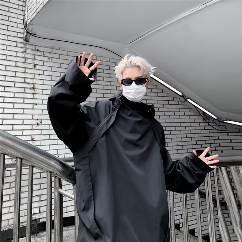 黑武士冲锋衣外套男春秋美式机能风连帽夹克潮牌外套CJ412-P58,男装夹克,星座1001-1