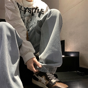 8XL-M特大码牛仔裤男宽松直筒裤子加肥加大码K908P50控68图片