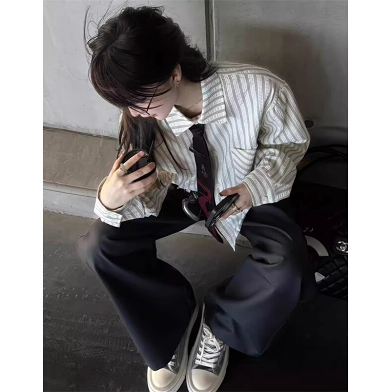 条纹泡泡纱衬衣高智感休闲正肩长袖衬衫复古条纹上衣C229,男装衬衫,星座1116A（原606A-3）