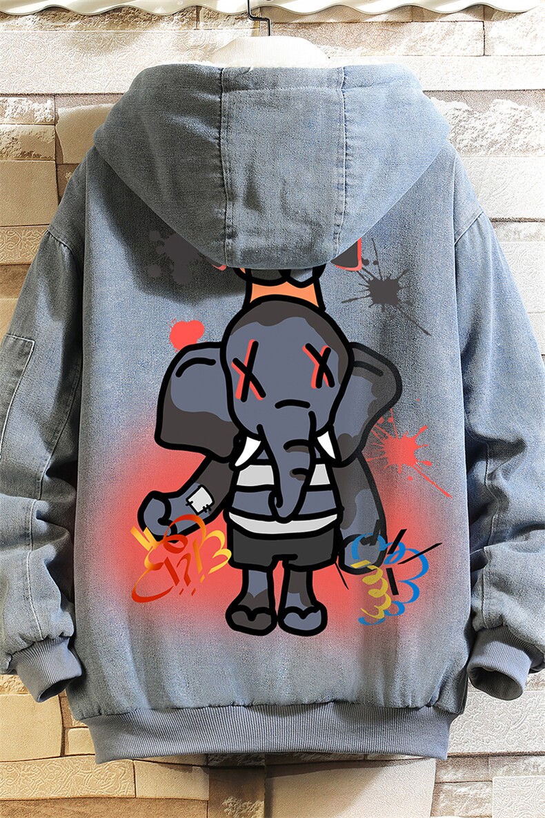 NM53221-P140牛仔外套男大码加厚加绒衣男羊羔毛服男砖墙,男装棉衣,电商A040A