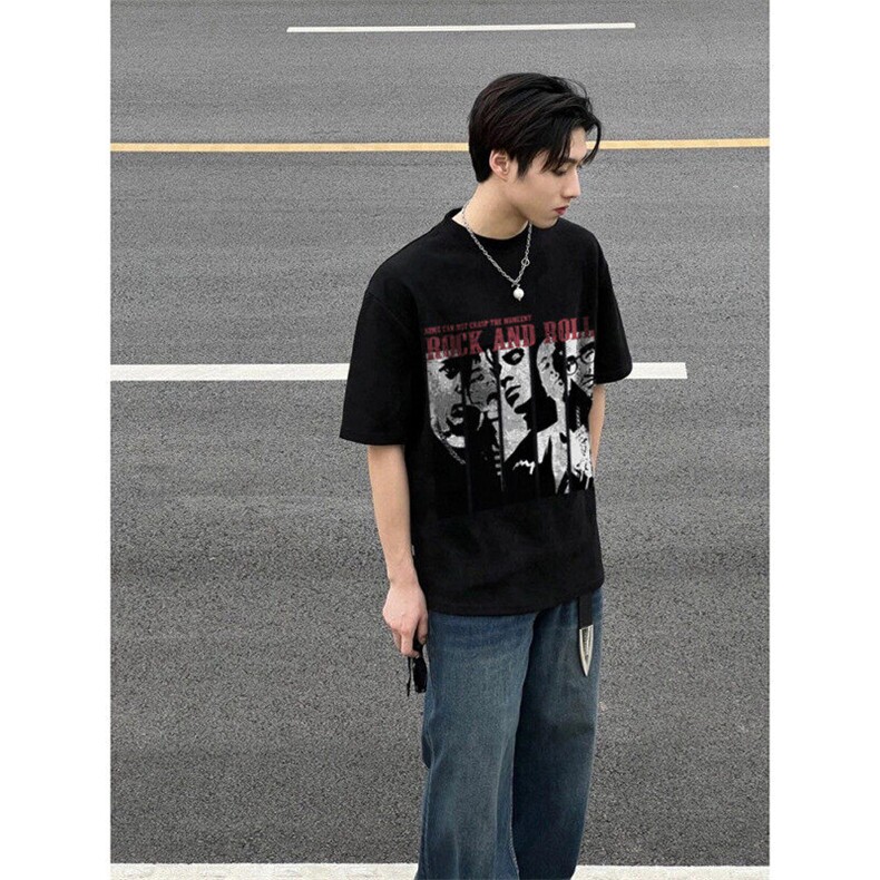 XZ809A/BBBT42/P20/控38重磅印花美式复古圆领T恤,男装T恤,星座809A(原222-1)