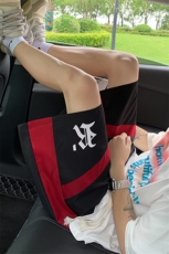 1港风拼色抽绳短裤男大码M-5XL休闲潮流五分裤男DK77035P30控48，男装休闲裤，星座226-2