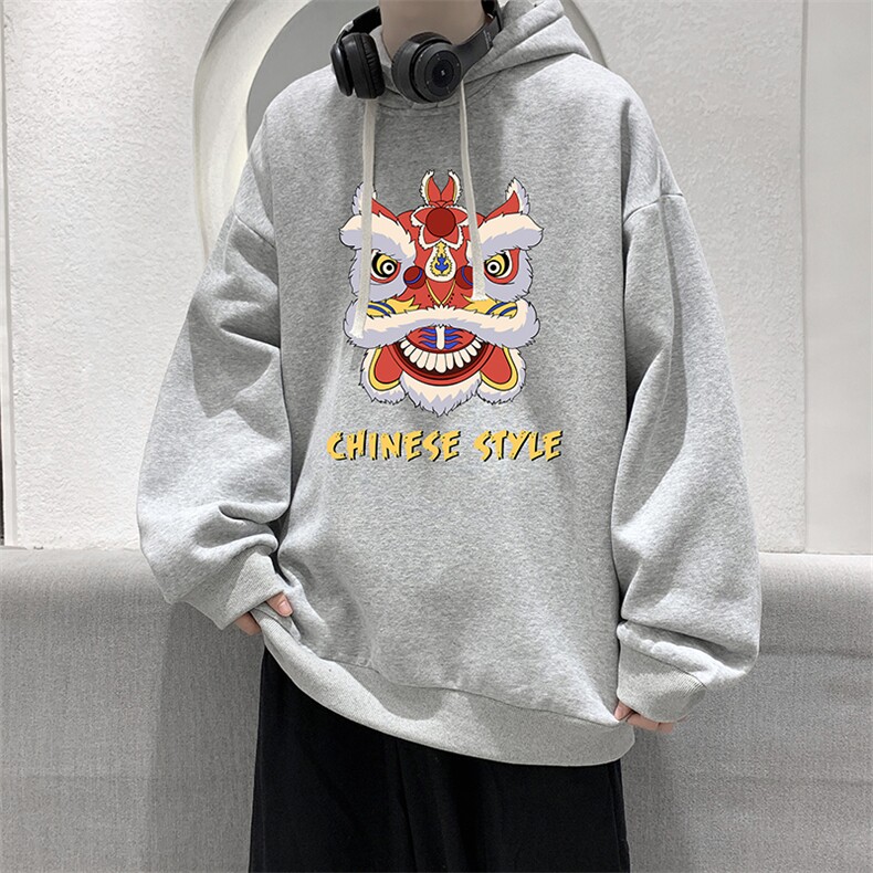 WY2185-P35加绒款-P40纯棉连帽卫衣男大码运动帽衫宽松薄外套男,男装卫衣,电商A040