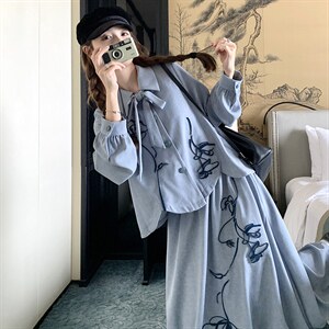 【含买家秀】2026新中式刺绣上衣半身裙套装2C372-9030-P165控228图片