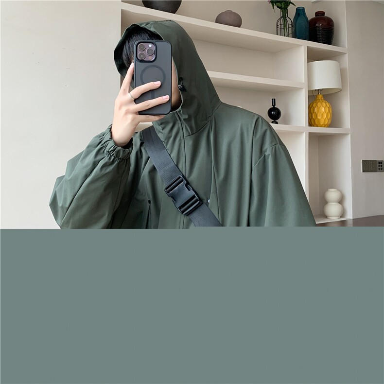 DJK02-P65连帽青少年新款百搭日系复古工装夹克男秋季潮牌户外,男装风衣,星座603-2