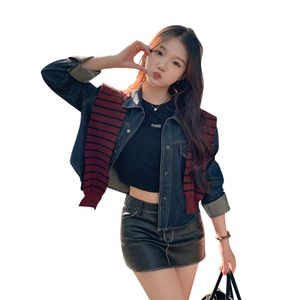 复古美式牛仔短外套女春秋2025超火好看高级小众休闲减龄夹克上衣图片