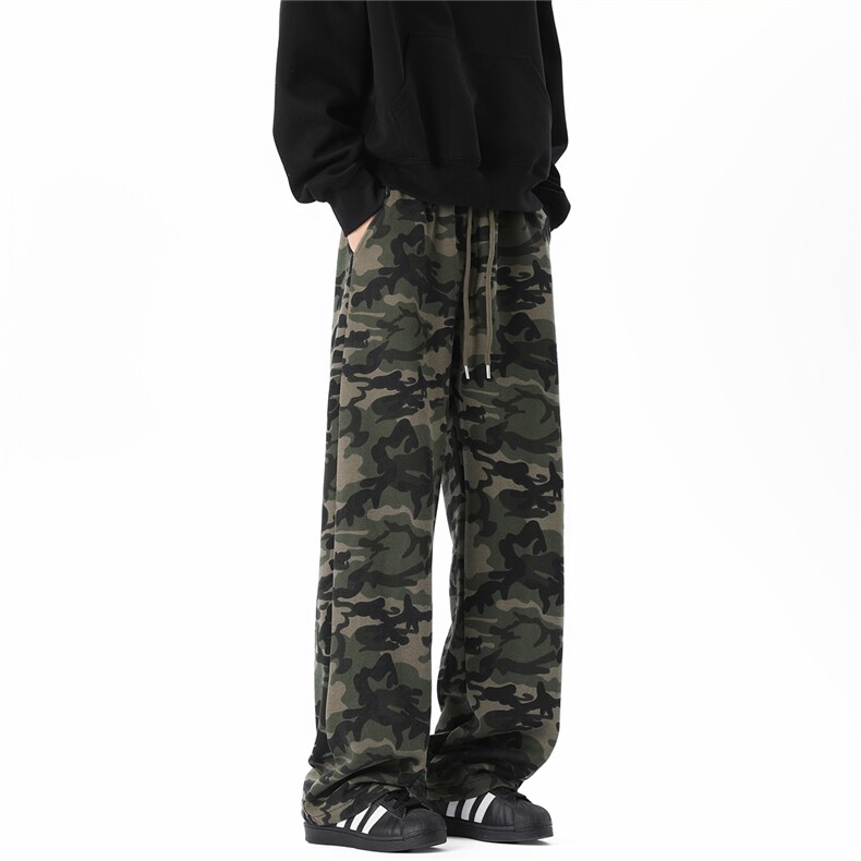 52棉迷彩水洗华棉2025秋冬弯刀裤卫裤运动裤K077-特P35，男装休闲裤，电商042