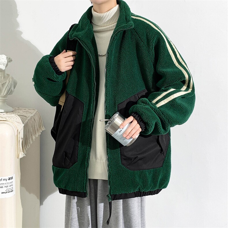 冬款学生加绒立领棉服羊羔绒时尚棉衣外套男女8339-P125控价178,男装棉衣,电商A441-1