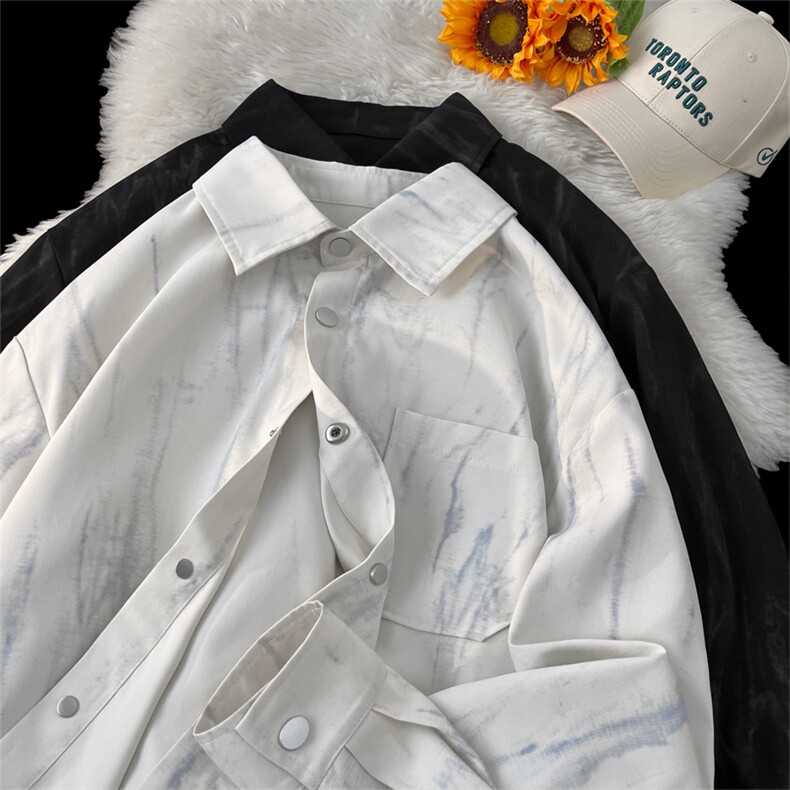 2025秋季新款港风摆拍大码四合扣衬衫M-5XHC25616-特P30，男装衬衫，电商A022