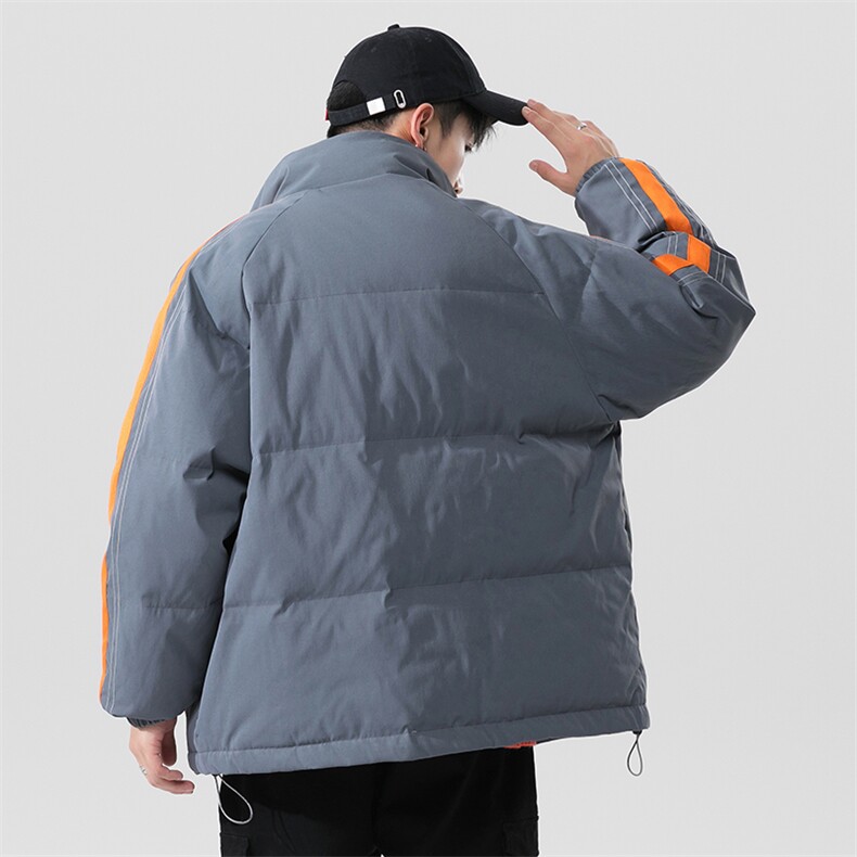 无影墙22冬季潮时尚潮流侧边条纹保暖立领羽绒服YR2025P135控158,男装羽绒服,电商A247-1