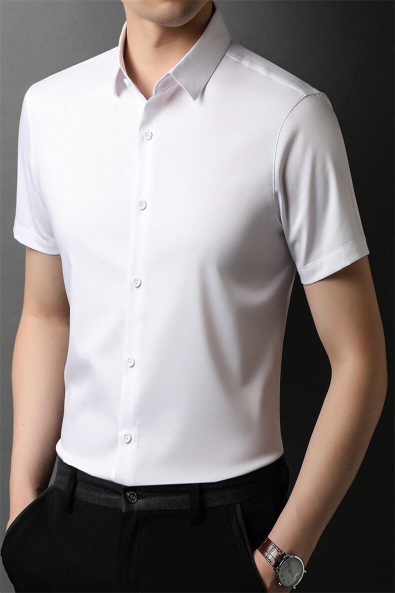 J369钱塘2020-1常年款夏季短袖衬衫商务休闲精品P83,男装衬衫,钱塘207-1