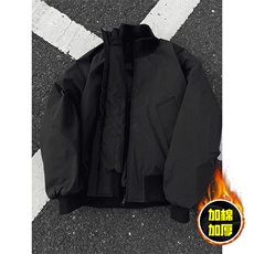 棉衣5W件现货冬季美拉德立领飞行夹克廓形高街棒球服加棉加厚外套，男装夹克，电商A486