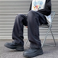 牛仔裤男港风潮流痞帅百搭松紧腰2024夏季新款ins长裤RK1628-P46，男装牛仔裤，星座412-3
