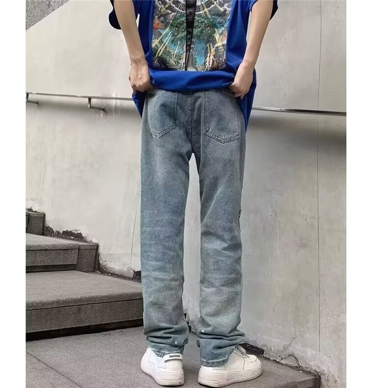 1506-1/K52231/P52复古美式印花脏染微喇cleanfit潮男女牛仔裤,男装牛仔裤,星座1506-1
