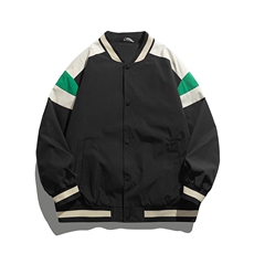 小牛津上衣夹克宽松落肩拼色棒球服外套XZ214-8JK700-P65，男装夹克，星座1204-3