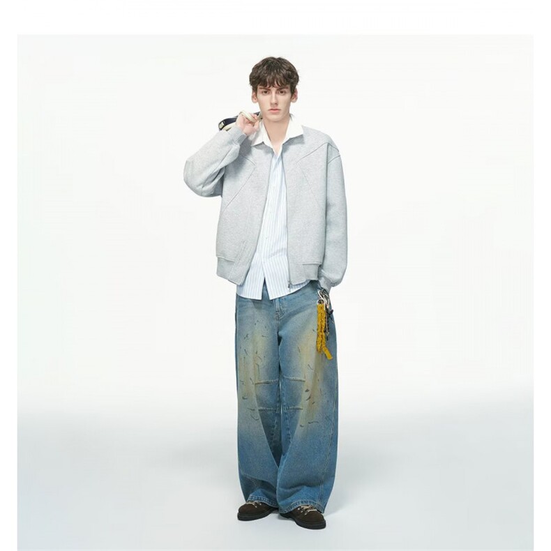 1506/QT7220/P80春季美式结构开衫休闲棒球服飞行夹克,男装夹克,星座1506