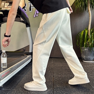 KK203-P58弯刀卫裤男直筒裤痞帅宽松阔腿男裤2025夏季休闲裤子图片