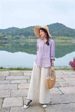 纯苎连衣裙小衫裤子裙子衬衣 时尚风 风淑女风休闲风，女装连衣裙，川哲