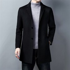 Z3358秋冬2023年男士毛呢大衣羊毛呢子双面尼中长款风衣P360，男装毛呢大衣，电商B360
