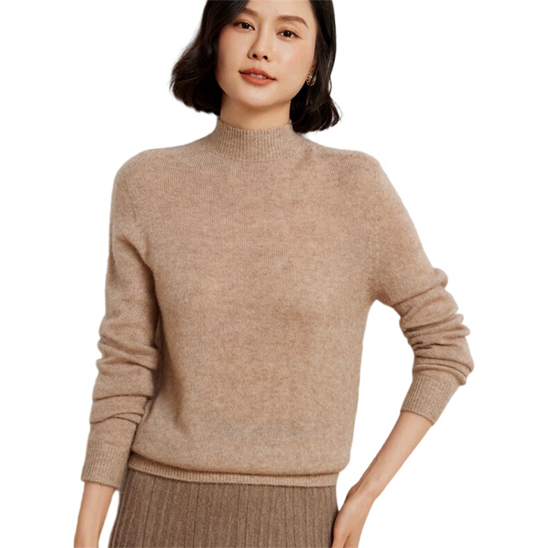 休闲/淑女羊毛山秋冬新款百搭气质半高领羊毛衫,女装羊绒衫,臻维羊绒