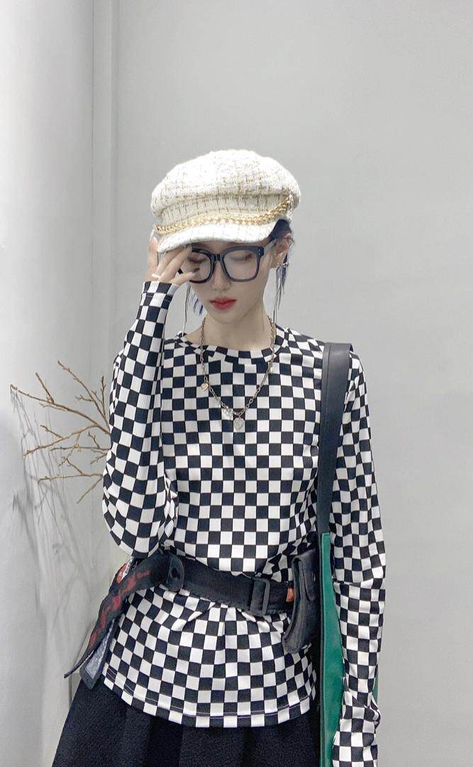 现货，棋盘格打底衫，其它，坚持到底