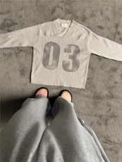 25M10-P60秋冬美式潮流男女套头针织衫V领毛衣休闲百搭打底衫，男装针织衫/毛衣，电商B327