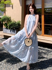 现货新款现货主推法式度假风挂脖连衣裙22161-P145-K219，女装连衣裙，网红馆