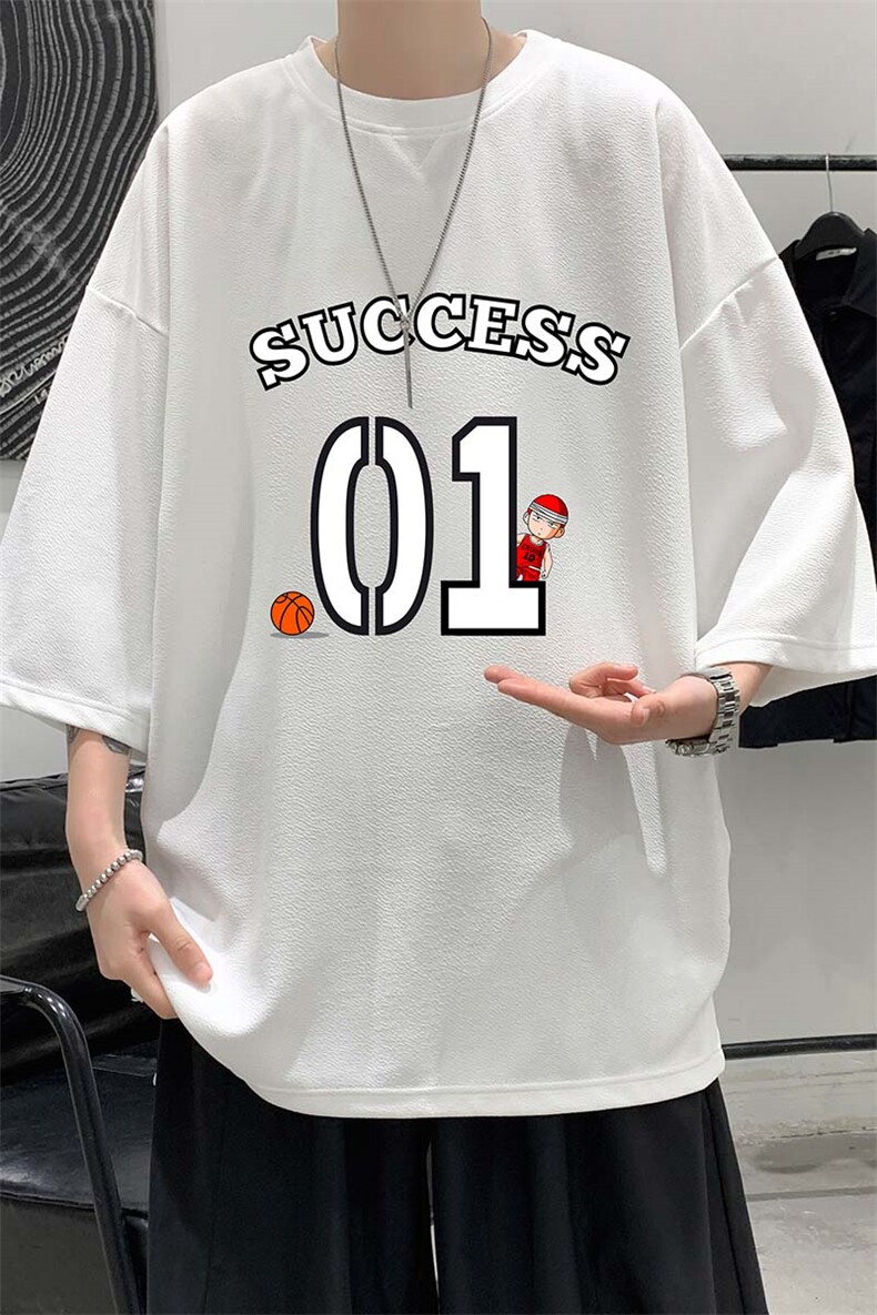 Q11205-P30春夏季七分袖t恤男大码五分袖男短袖中袖大皂风,男装T恤,电商A040