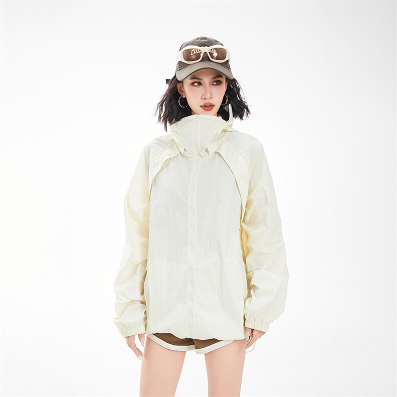 现货冰丝连帽防晒衣轻薄网眼透气户外运动拼接外套男A699-P45，男装防晒衣，星座1505