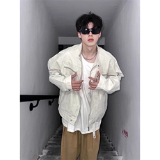 美式短款外套男秋高级感底特律上衣cleanfit哈灵顿夹克W6757-P62，男装夹克，星座412-1