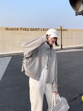 时装复合彩色开衫卫衣外套，女装卫衣/绒衫，百变诱惑(6F)