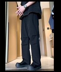 新款防晒伞兵工装裤子男夏季冰丝直筒阔腿休闲裤户外机能冲锋男裤，男装防晒衣，四季星座505