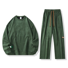 百搭设计感麂皮绒户外风白底平铺套装VE2019+XD8819-P105控148，男装休闲套装，星座717