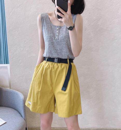 背心短裤夏天，女装背心吊带，迈赫俪
