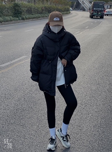 韩版收腰版羽绒服,女装羽绒服,玩美