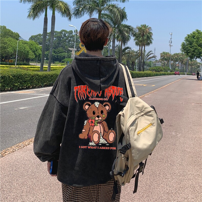 加绒新款港风宽松连帽套头卫衣X5670-常规P70控88-加绒P80控98,男装卫衣,电商A061-1