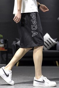 2021夏季新沙发墙日系大码男休闲字母刺绣卫裤绣花短裤K2037-P35图片