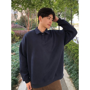 抖音得物高品质二开 25秋冬美式高街结构设计POLO翻领卫衣外套W77图片