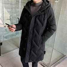 冬季羽绒服男士中长款连帽外套潮流韩版加厚大衣DS275T，男装羽绒服，电商A102