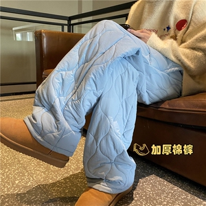 抖音品质冬季潮流情侣葫芦格宽松休闲保暖棉裤B315-K866-p55控78图片