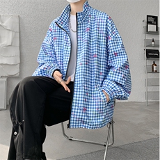 现货JK10068-特批55秋季大码灯芯印花高品质夹克外套宽松上衣，男装夹克，电商A059