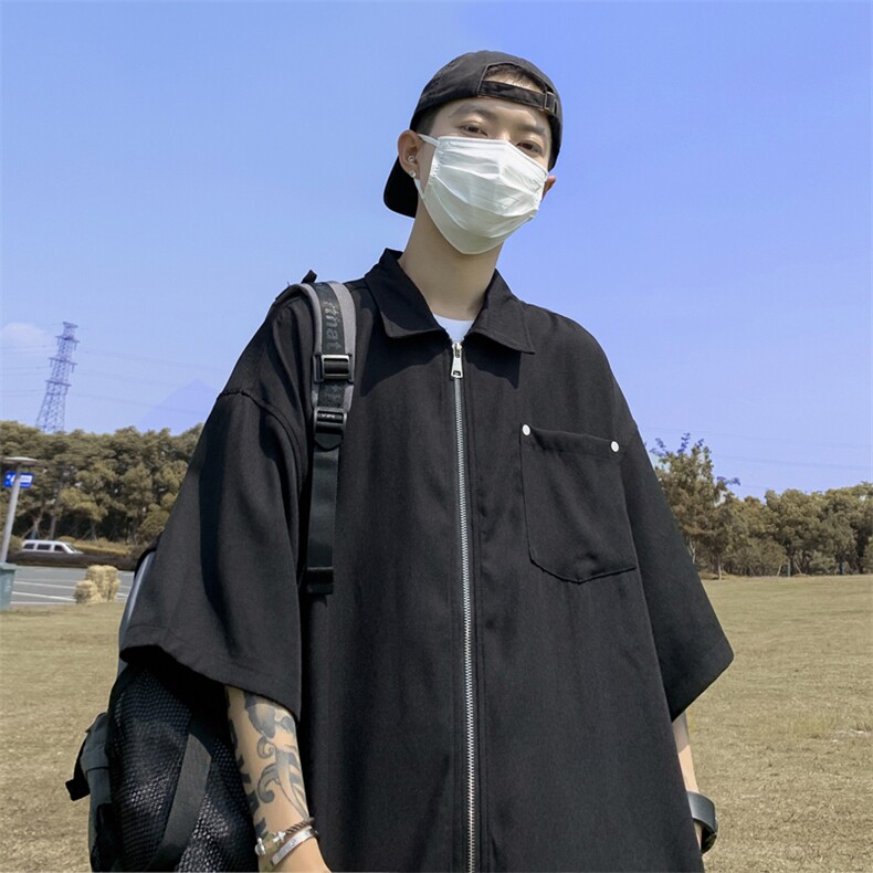高街衬衫男韩版潮流帅气个性2023夏季新款ins宽松外套CY390-P31图片