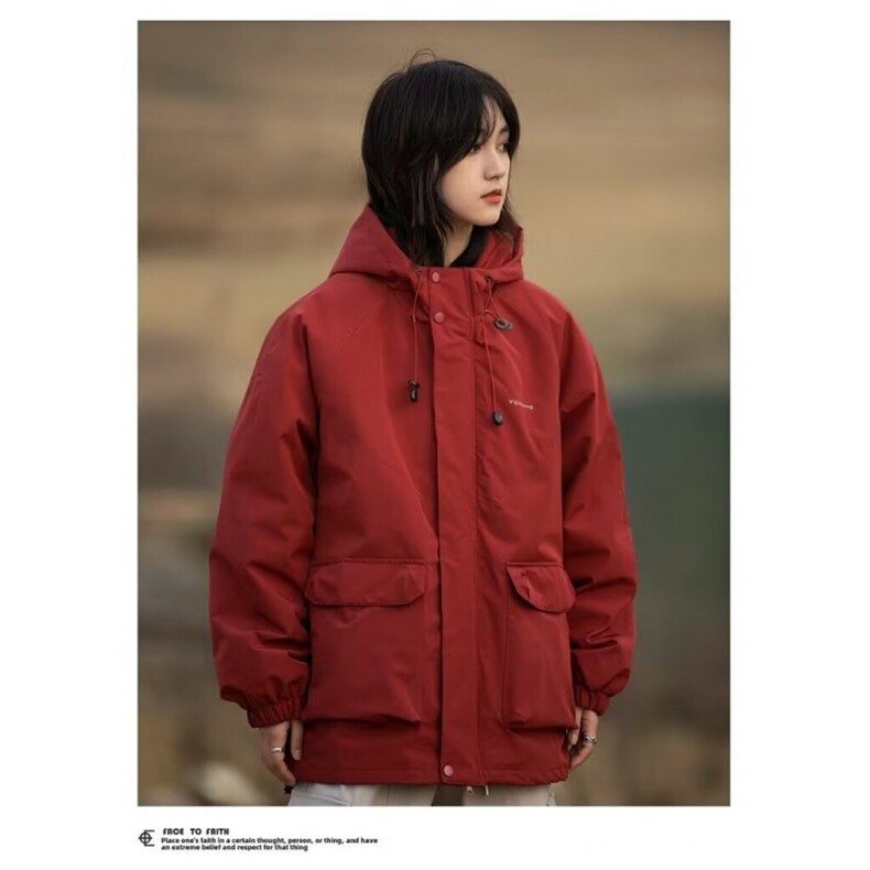 1506-1/JW0031/P62山系户外机能连帽冲锋衣防风工装口袋外套男女图片